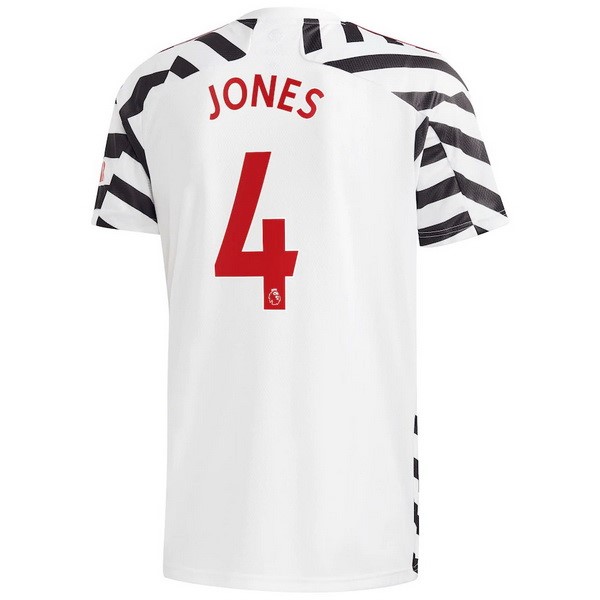 Trikot Manchester United NO.4 Jones Ausweich 2020-21 Weiß Fussballtrikots Günstig